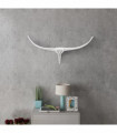 Wall Mounted Aluminium Bull’s Head Decoration Silver 72 cm