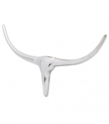 Wall Mounted Aluminium Bull’s Head Decoration Silver 72 cm
