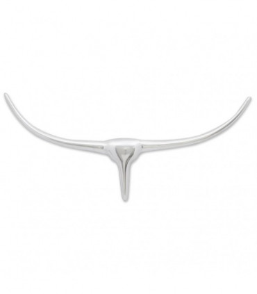 Wall Mounted Aluminium Bull’s Head Decoration Silver 72 cm