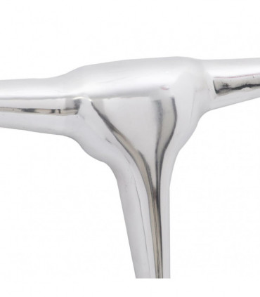 Wall Mounted Aluminium Bull’s Head Decoration Silver 72 cm