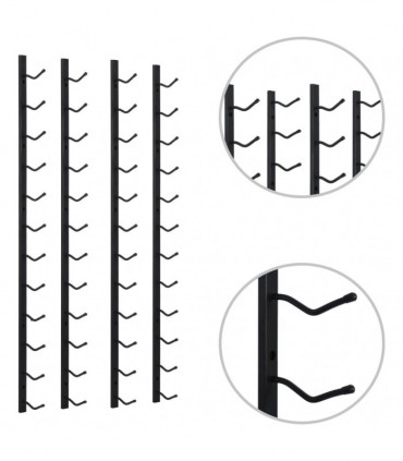 Wall Mounted Wine Racks for 12 Bottles 2 pcs Black Iron