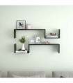 vidaXL Wall Shelf 2 pcs Black 100x15x20 cm Engineered Wood