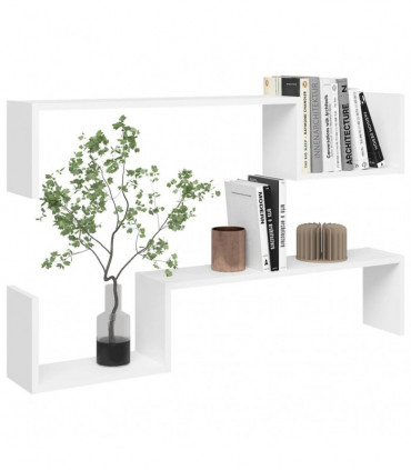 Wall Shelf 2 pcs White 100x15x20 cm Engineered Wood