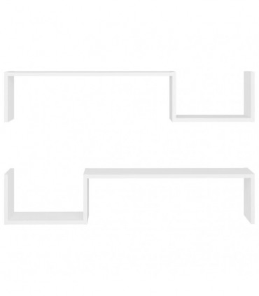 Wall Shelf 2 pcs White 100x15x20 cm Engineered Wood