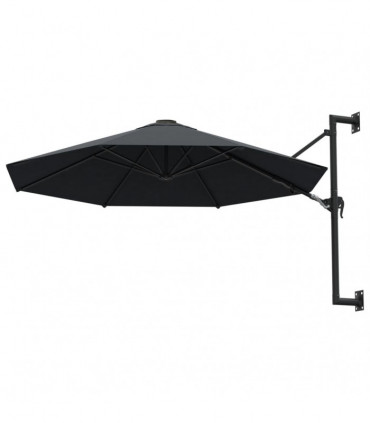 Wall-Mounted Parasol with Metal Pole 300 cm Anthracite