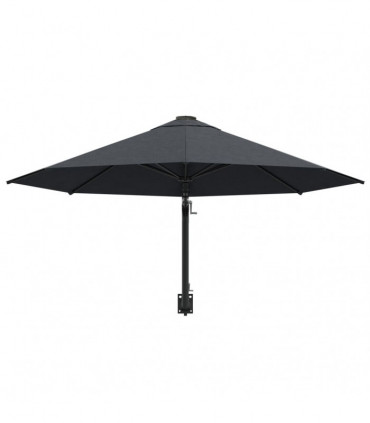 Wall-Mounted Parasol with Metal Pole 300 cm Anthracite