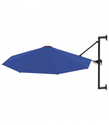 Wall-Mounted Parasol with Metal Pole 300 cm Blue