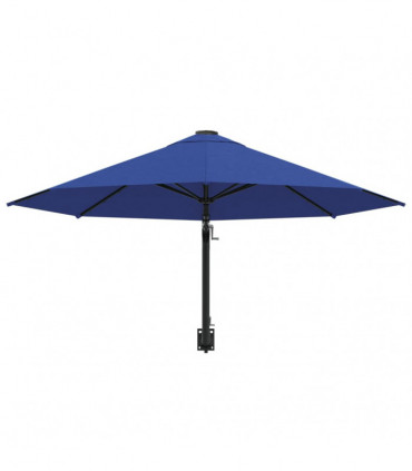 Wall-Mounted Parasol with Metal Pole 300 cm Blue