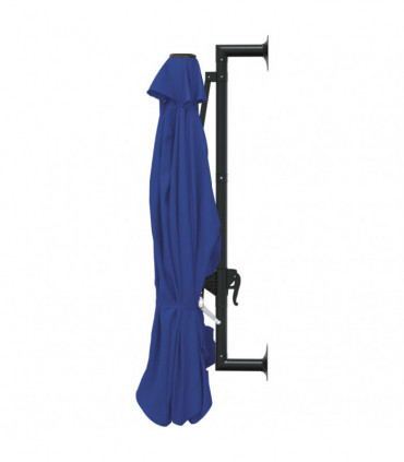 Wall-Mounted Parasol with Metal Pole 300 cm Blue
