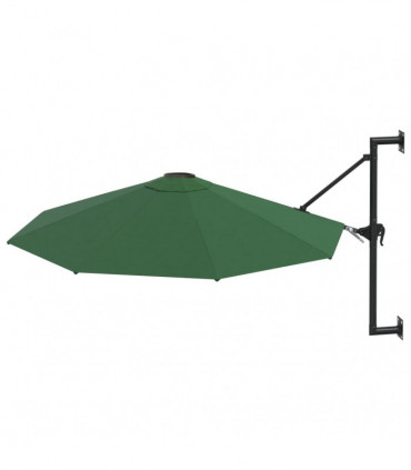 Wall-Mounted Parasol with Metal Pole 300 cm Green
