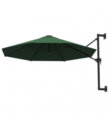 Wall-Mounted Parasol with Metal Pole 300 cm Green