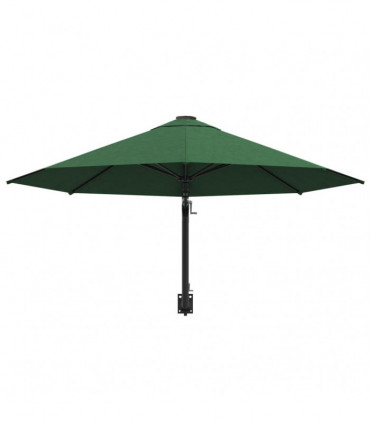 Wall-Mounted Parasol with Metal Pole 300 cm Green