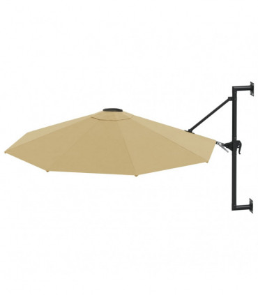 Wall-Mounted Parasol with Metal Pole 300 cm Taupe