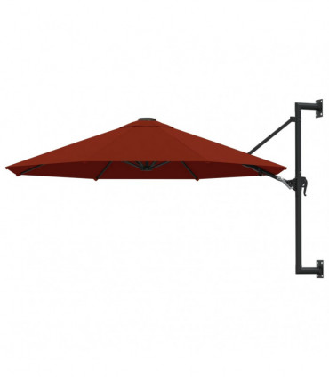 Wall-Mounted Parasol with Metal Pole 300 cm Terracotta