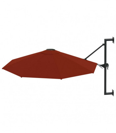 Wall-Mounted Parasol with Metal Pole 300 cm Terracotta