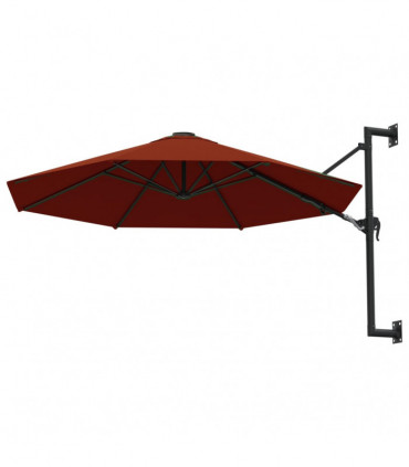Wall-Mounted Parasol with Metal Pole 300 cm Terracotta