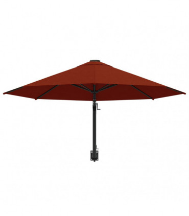 Wall-Mounted Parasol with Metal Pole 300 cm Terracotta