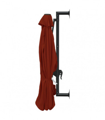 Wall-Mounted Parasol with Metal Pole 300 cm Terracotta