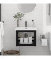 Wall-mounted Bathroom Washbasin Frame Black 40x38x31 cm Iron