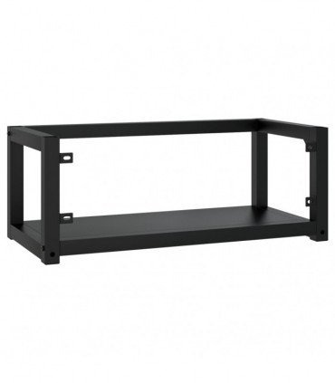 Wall-mounted Bathroom Washbasin Frame Black 79x38x31 cm Iron