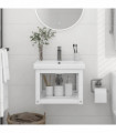 Wall-mounted Bathroom Washbasin Frame White 40x38x31 cm Iron