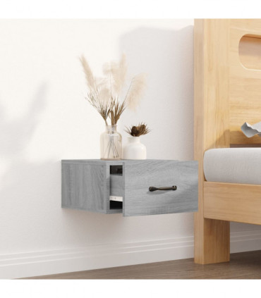 Wall-mounted Bedside Cabinet Grey Sonoma 35x35x20 cm