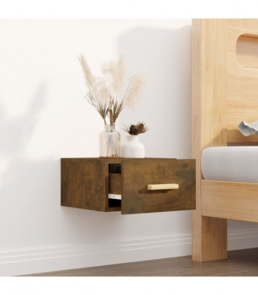 Wall-mounted Bedside Cabinet Smoked Oak 35x35x20 cm