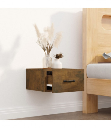 Wall-mounted Bedside Cabinet Smoked Oak 35x35x20 cm