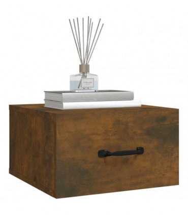 Wall-mounted Bedside Cabinet Smoked Oak 35x35x20 cm