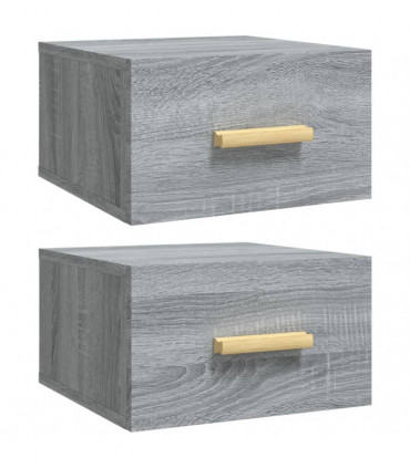 Wall-mounted Bedside Cabinets 2 pcs Grey Sonoma 35x35x20 cm