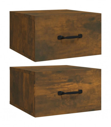 Wall-mounted Bedside Cabinets 2 pcs Smoked Oak 35x35x20 cm