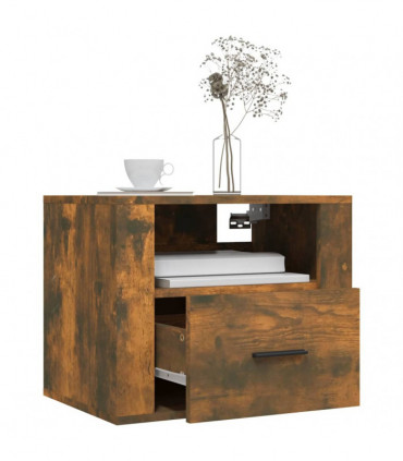 Wall-mounted Bedside Cabinets 2 pcs Smoked Oak 50x36x40 cm