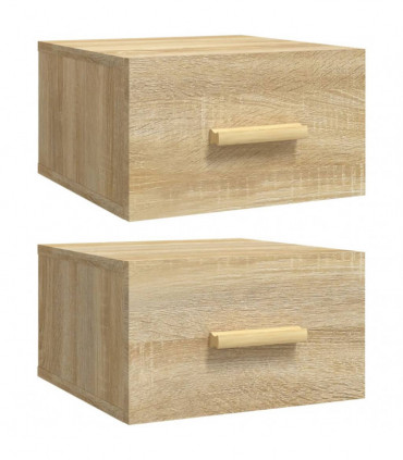 vidaXL Wall-mounted Bedside Cabinets 2 pcs Sonoma Oak 35x35x20 cm