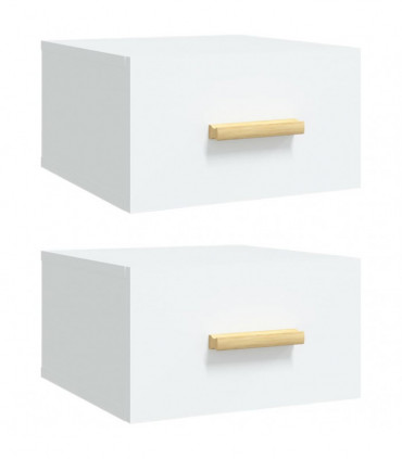 vidaXL Wall-mounted Bedside Cabinets 2 pcs White 35x35x20 cm