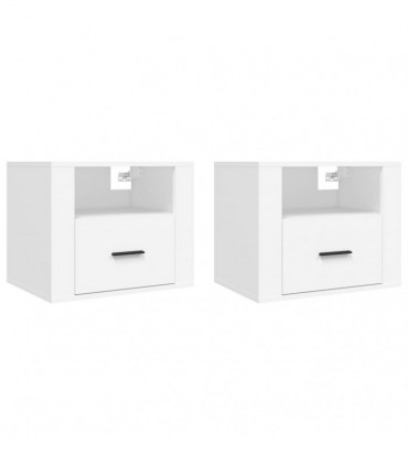 Wall-mounted Bedside Cabinets 2 pcs White 50x36x40 cm