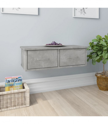 Wall-mounted Drawer Shelf Concrete Grey 60x26x18.5 cm Chipboard