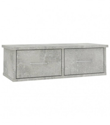 Wall-mounted Drawer Shelf Concrete Grey 60x26x18.5 cm Chipboard