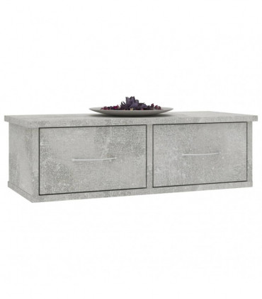 Wall-mounted Drawer Shelf Concrete Grey 60x26x18.5 cm Chipboard