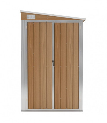 vidaXL Wall-mounted Garden Shed Brown 118x382x178 cm Galvanised Steel