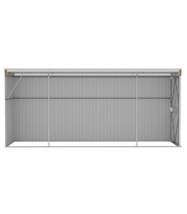 vidaXL Wall-mounted Garden Shed Brown 118x382x178 cm Galvanised Steel