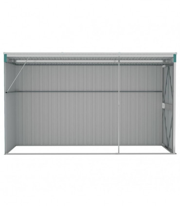vidaXL Wall-mounted Garden Shed Green 118x288x178 cm Galvanised Steel