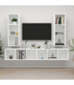 Wall-mounted TV Cabinets 4 pcs White Engineered Wood