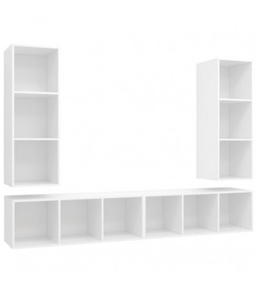 Wall-mounted TV Cabinets 4 pcs White Engineered Wood