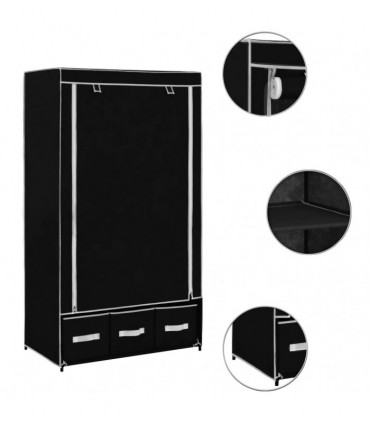 Wardrobe Black 87x49x159 cm Fabric