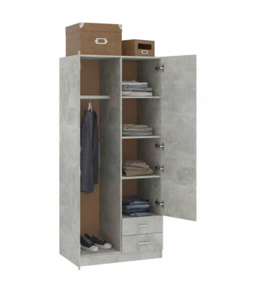 Wardrobe Concrete Grey 80x52x180 cm Engineered Wood