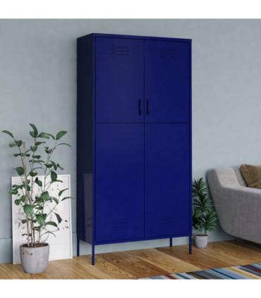 Wardrobe Navy Blue 90x50x180 cm Steel