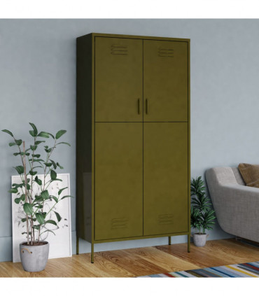 Wardrobe Olive Green 90x50x180 cm Steel