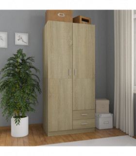 Wardrobe Sonoma Oak 80x52x180 cm Engineered Wood