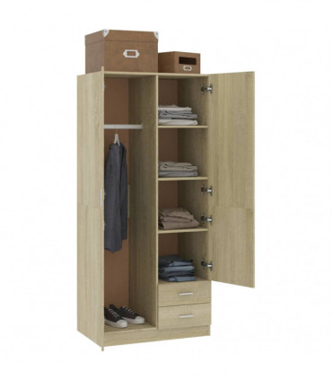 Wardrobe Sonoma Oak 80x52x180 cm Engineered Wood