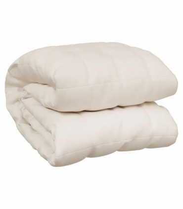vidaXL Weighted Blanket Light Cream 220x235 cm King 15 kg Fabric
